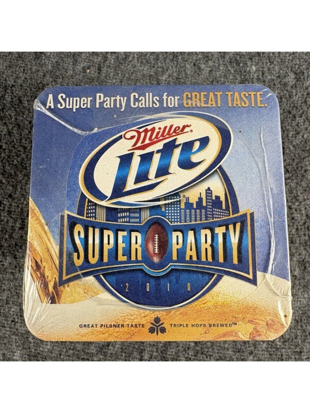 2010 Miller Lite Super Party Super Bowl Coasters Sealed Pack Approx 85